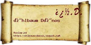 Öhlbaum Dános névjegykártya